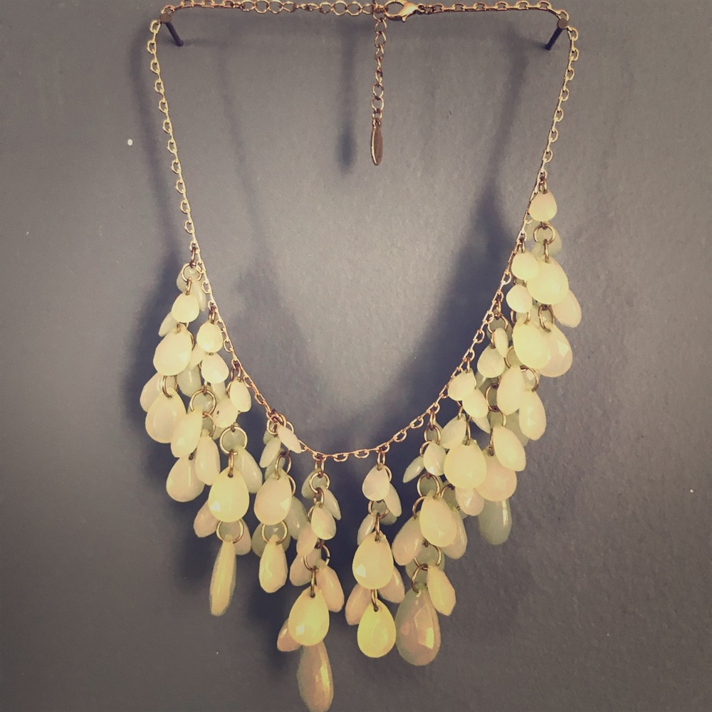 Faux jade beaded necklace